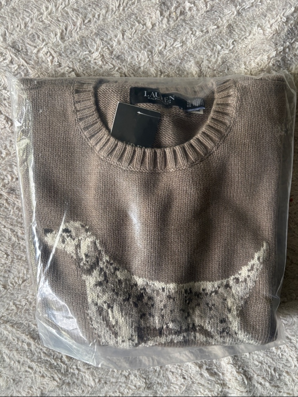 NWT Ralph Lauren English Setter Intarsia Knit Dog Sweater